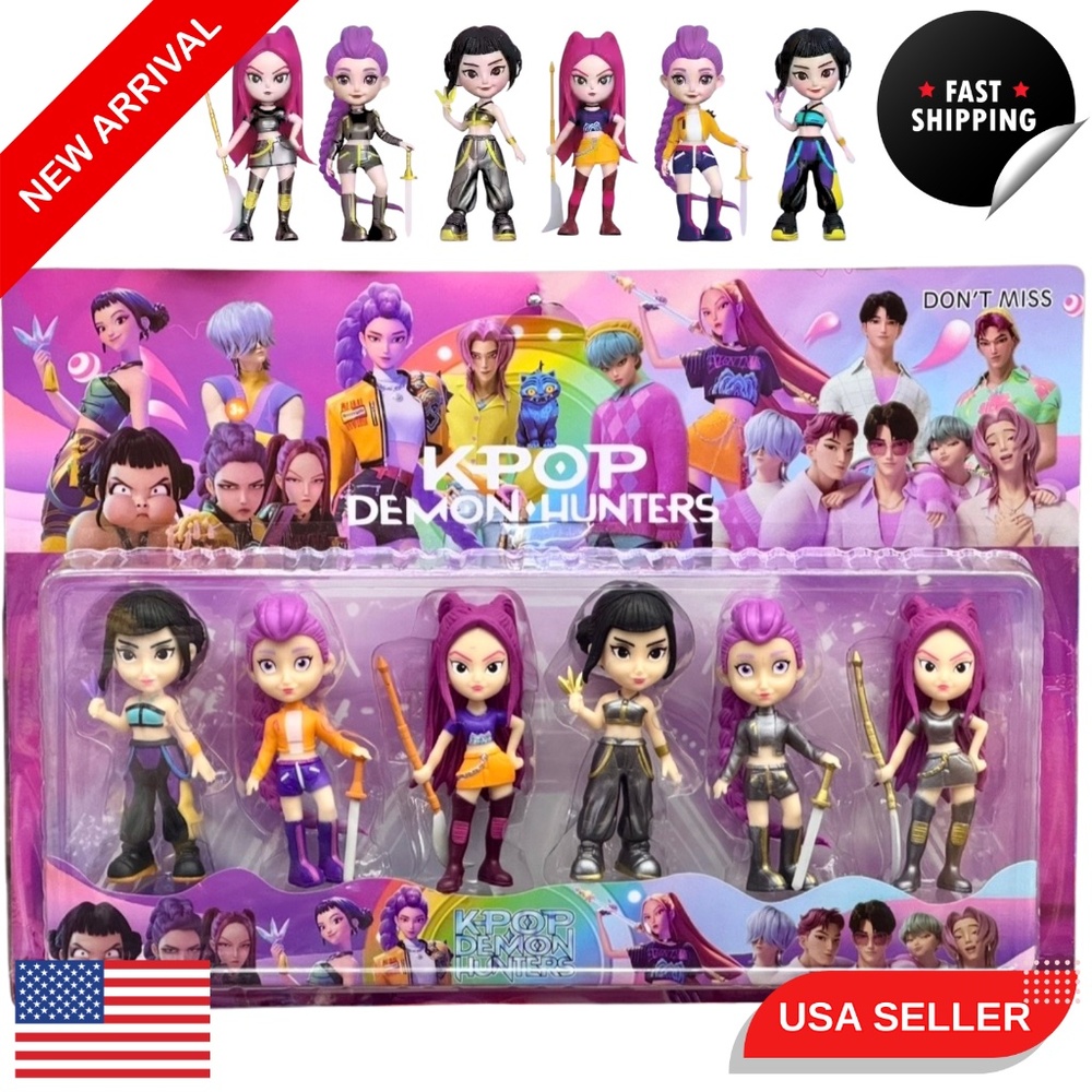 6PCS KPOP Demon Hunters Set Rumi Mira Zoey  Doll Toy Collector Gift New in Box